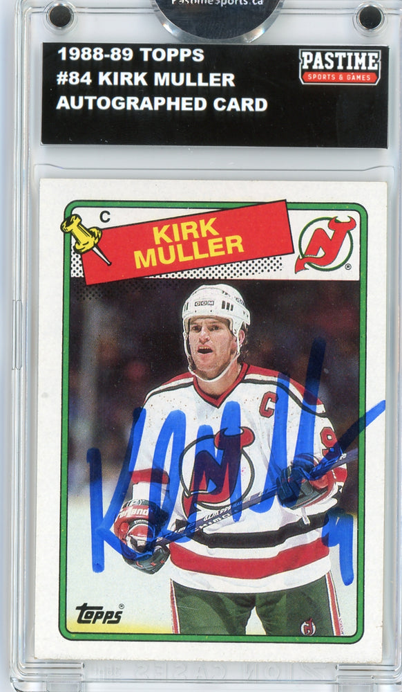 Kirk Muller #84 1988/89 Topps Hockey Autographed Card Encased in Magpro - Pastime Sports & Games