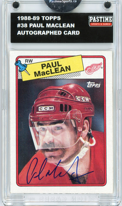 Paul MacLean #38 1988/89 Topps Hockey Autographed Card Encased in Magpro - Pastime Sports & Games