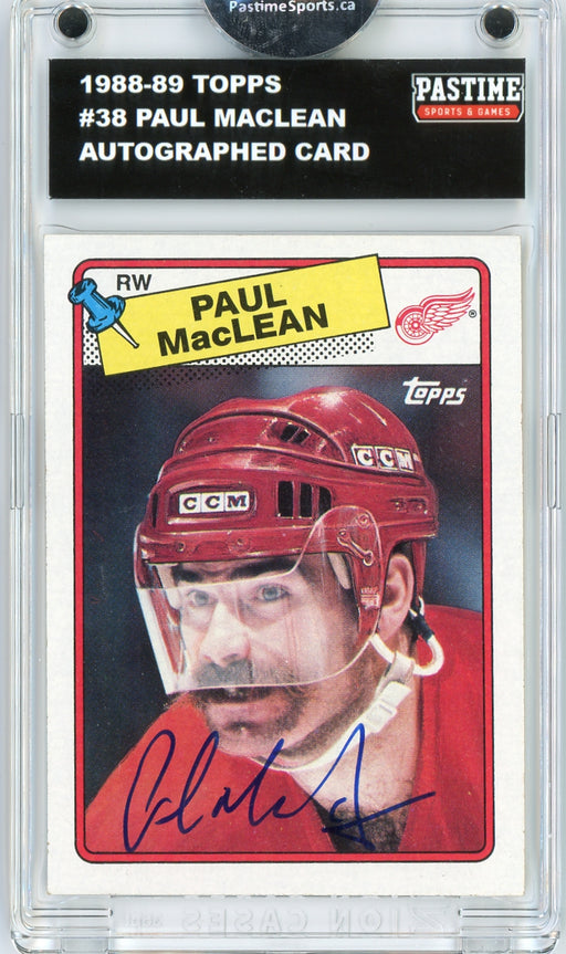 Paul MacLean #38 1988/89 Topps Hockey Autographed Card Encased in Magpro - Pastime Sports & Games