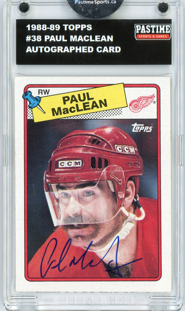 Paul MacLean #38 1988/89 Topps Hockey Autographed Card Encased in Magpro - Pastime Sports & Games