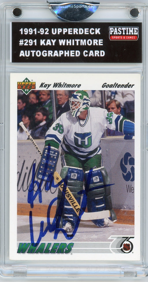 Kay Whitmore #291 1991/92 Upper Deck Hockey Autographed Card Encased in Magpro - Pastime Sports & Games
