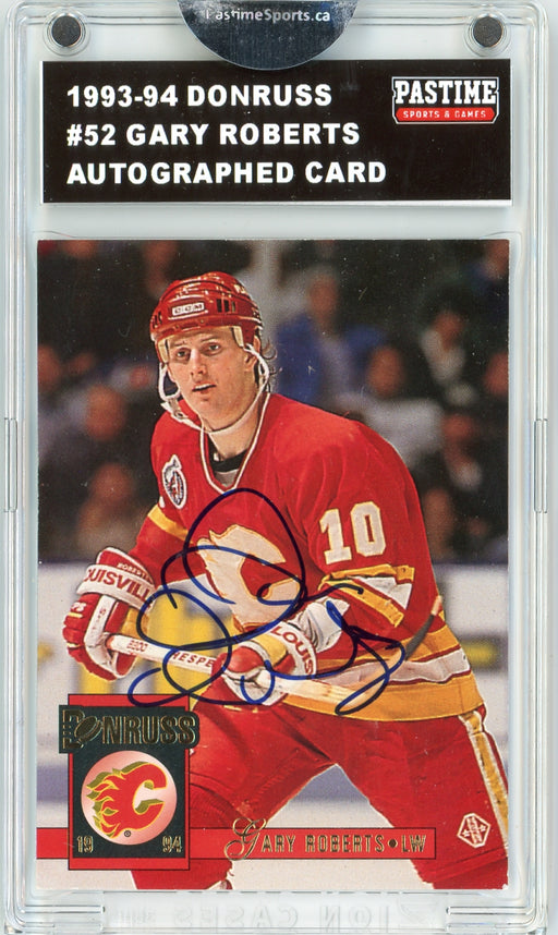 Gary Roberts #52 1993/94 Donruss Hockey Autographed Card Encased in Magpro - Pastime Sports & Games