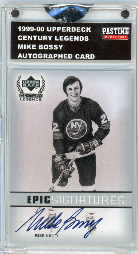 Mike Bossy 1999/00 Upper Deck Century Legends Hockey Autographed Card Encased in Magpro - Pastime Sports & Games