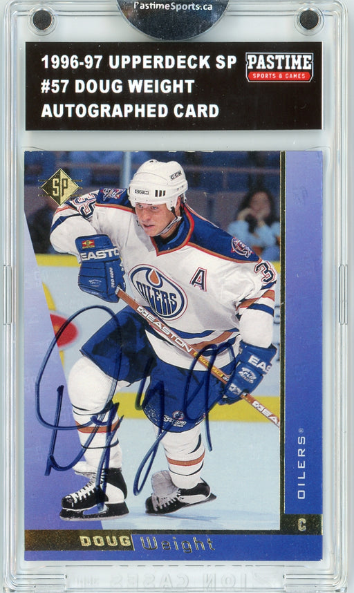 Doug Weight #57 1996/97 Upper Deck SP Autographed Card Encased in Magpro - Pastime Sports & Games