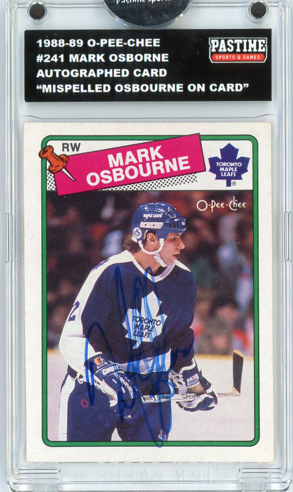 Mark Osborne #241 1988/89 O-Pee-Chee Hockey Autographed Card Encased in Magpro - Pastime Sports & Games