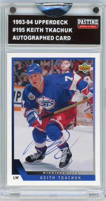 Keith Tkachuk #195 1993/94 Upper Deck Hockey Autographed Card Encased in Magpro - Pastime Sports & Games