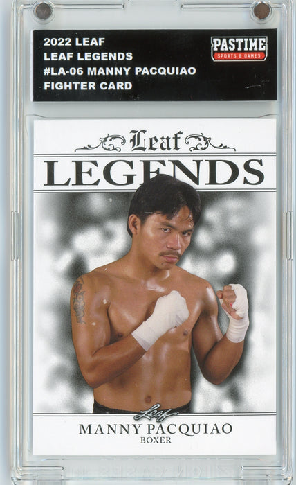 Manny Pacquiao 2022 #LA-06 Leaf Boxing Player Card Encased in Magpro - Pastime Sports & Games