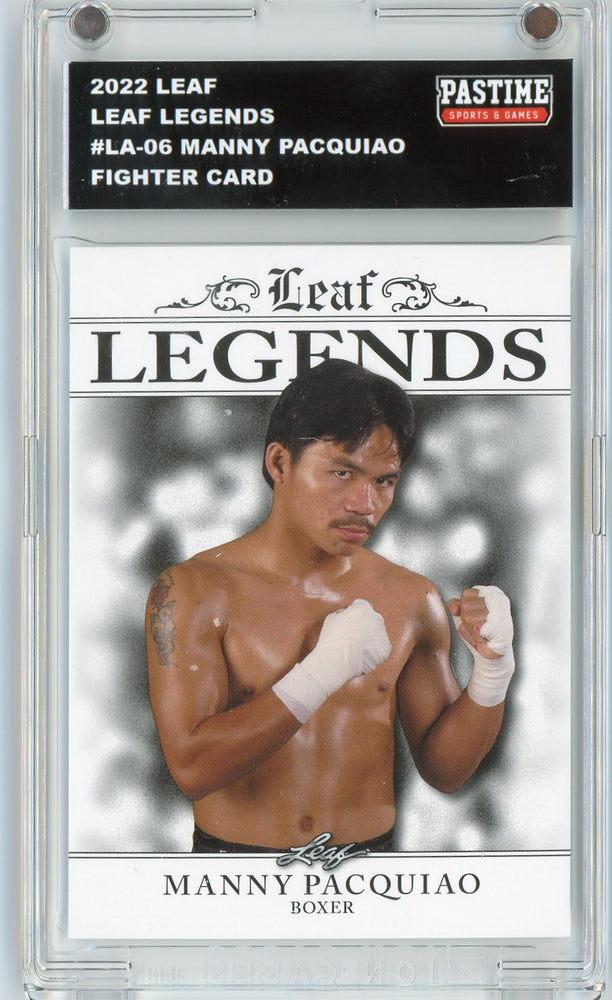Manny Pacquiao 2022 #LA-06 Leaf Boxing Player Card Encased in Magpro - Pastime Sports & Games