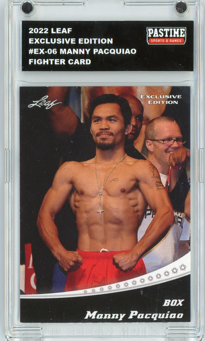 Manny Pacquiao 2022 #EX-06 Leaf Boxing Player Card Encased in Magpro - Pastime Sports & Games