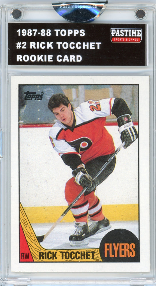 Rick Tocchet #2 1987/88 Topps Hockey Rookie Card Encased in Magpro - Pastime Sports & Games