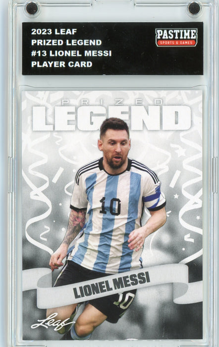 Lionel Messi 2023 #13 Leaf Soccer Player Card Encased in Magpro - Pastime Sports & Games