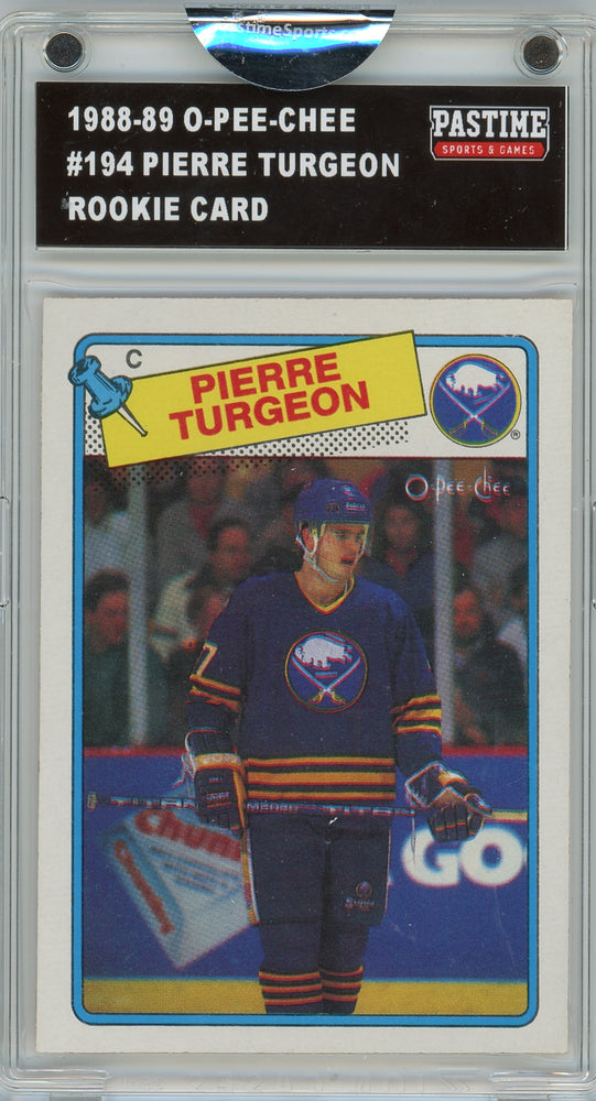 Pierre Turgeon #194 1988/89 O-Pee-Chee Rookie Card Encased in Magpro - Pastime Sports & Games