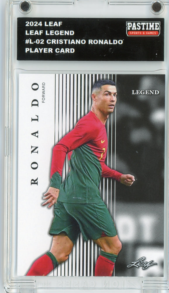 Cristiano Ronaldo 2024 #L-02 Leaf Soccer Player Card Encased in Magpro - Pastime Sports & Games