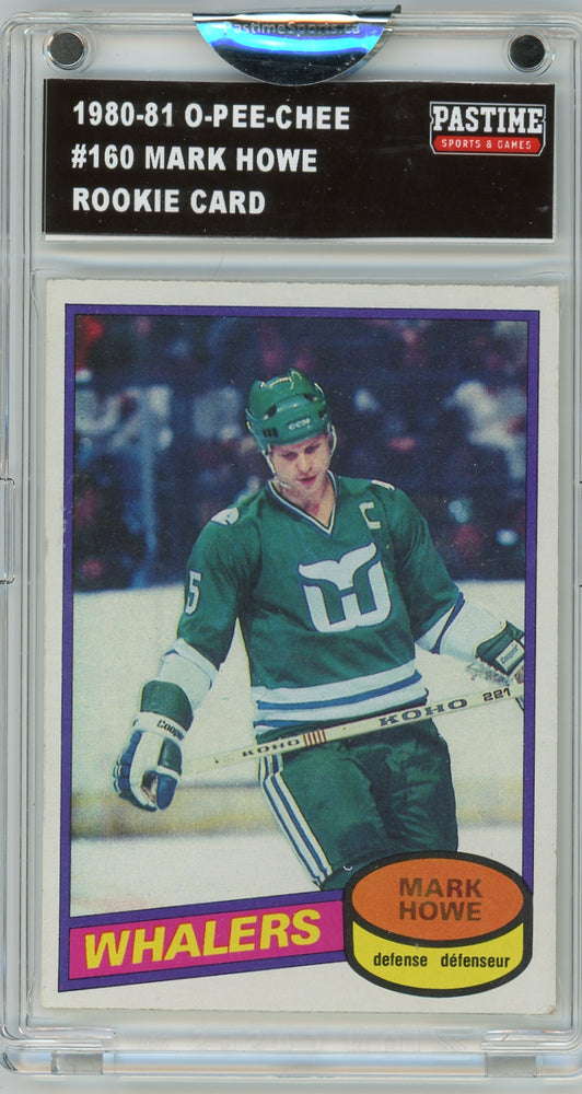 Mark Howe #160 1980/81 O-Pee-Chee Hockey Rookie Card Encased in Magpro - Pastime Sports & Games