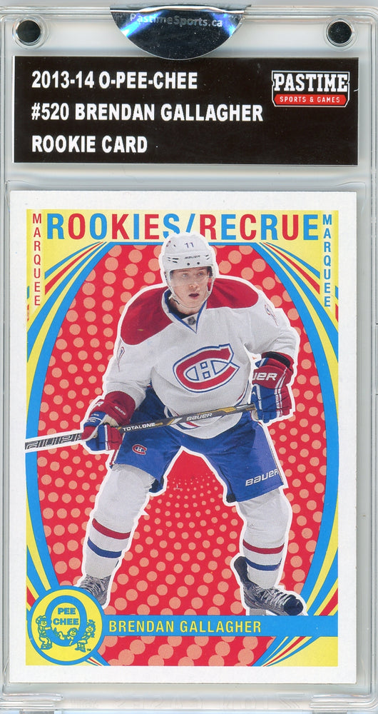 Brendan Gallagher #520 2013/14 O-Pee-Chee Hockey Rookie Card Encased in Magpro - Pastime Sports & Games