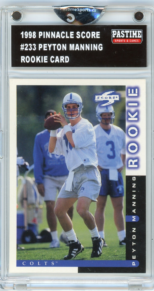 Peyton Manning #233 1998 Pinnacle Score Rookie Card Encased in Magpro - Pastime Sports & Games