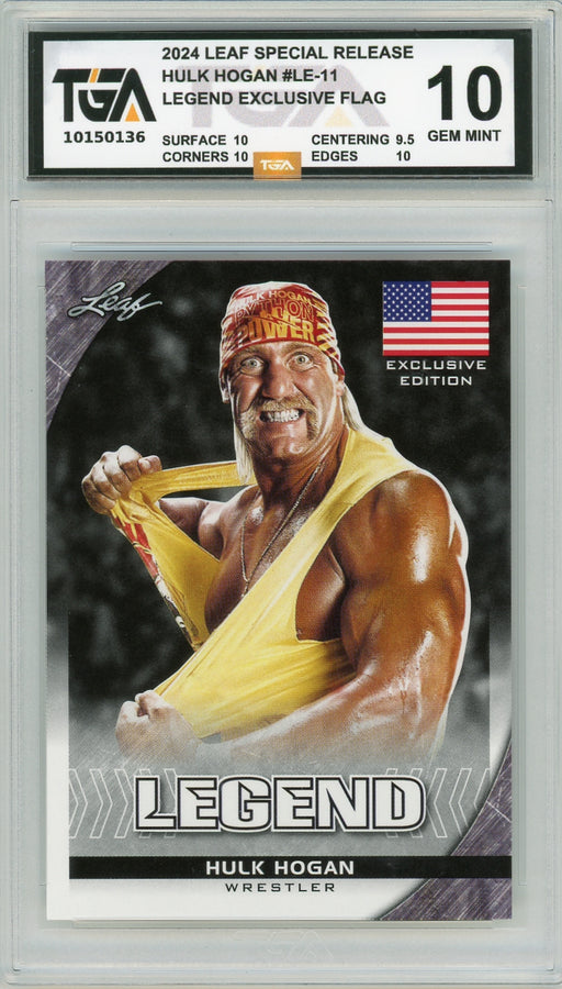 Hulk Hogan #LE-11 2024 Leaf Special Release Legend Exclusive Flag TGA 10 Gem Mint Graded Card - Pastime Sports & Games