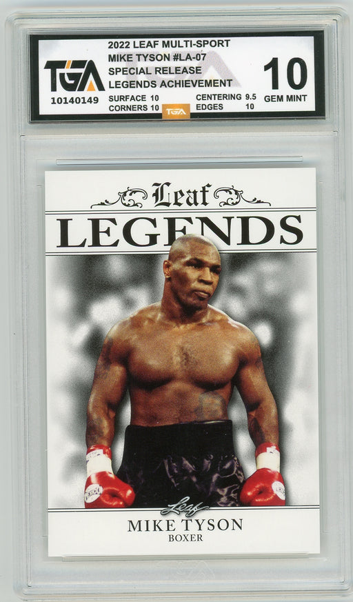 Mike Tyson #LA-07 2022 Leaf Multi-Sport Special Release Legends TGA 10 Gem Mint Graded Card - Pastime Sports & Games