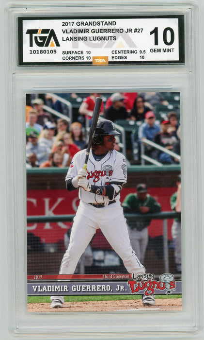 Vladimir Guerrero Jr. #27 2017 Grandstand Lansing Lugnuts Rookie Card TGA 10 Gem Mint - Pastime Sports & Games