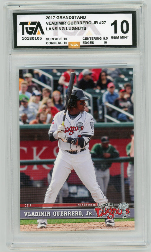 Vladimir Guerrero Jr. #27 2017 Grandstand Lansing Lugnuts Rookie Card TGA 10 Gem Mint - Pastime Sports & Games