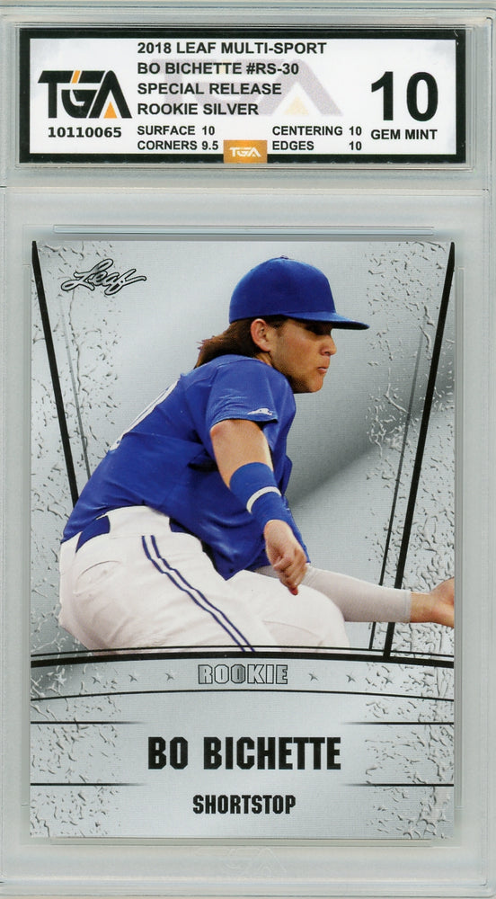 Bo Bichette #RS-30 2018 Leaf Multi-Sport Rookie Card Graded TGA 10 Gem Mint - Pastime Sports & Games
