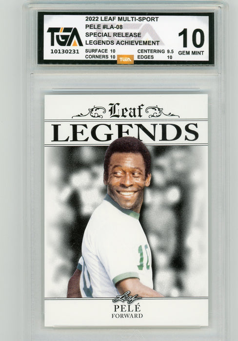 Pele #LA-08 2022 Leaf Multi-Sport Special Release Legends TGA 10 Gem Mint Graded Card - Pastime Sports & Games