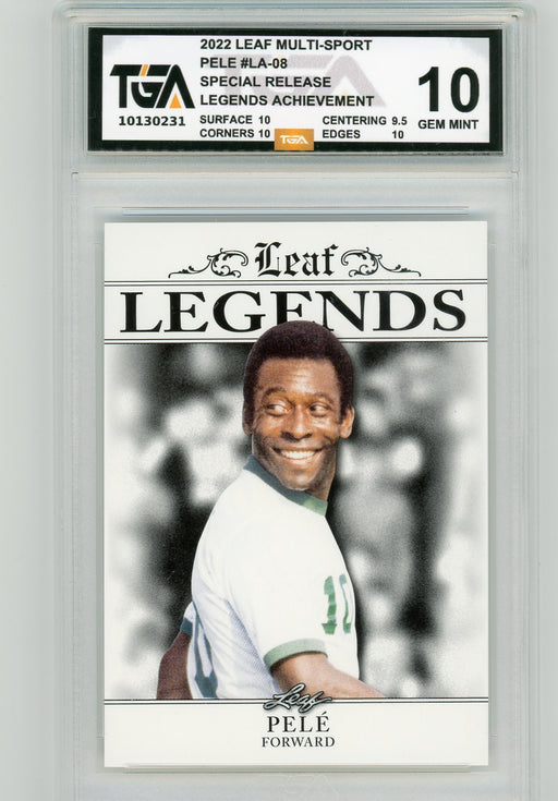 Pele #LA-08 2022 Leaf Multi-Sport Special Release Legends TGA 10 Gem Mint Graded Card - Pastime Sports & Games