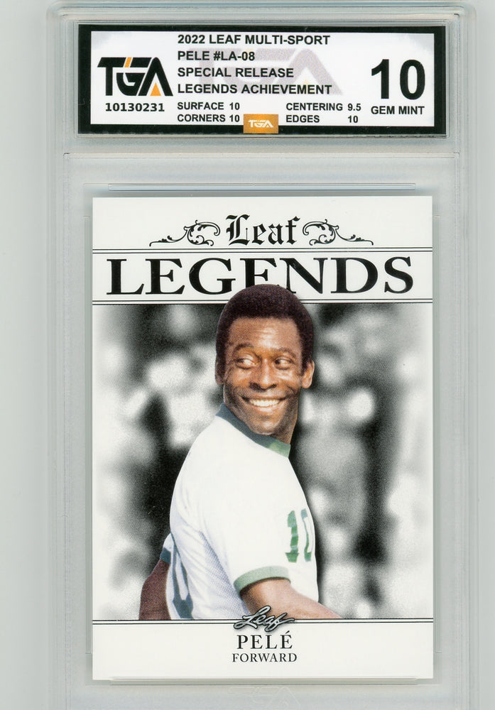 Pele #LA-08 2022 Leaf Multi-Sport Special Release Legends TGA 10 Gem Mint Graded Card - Pastime Sports & Games