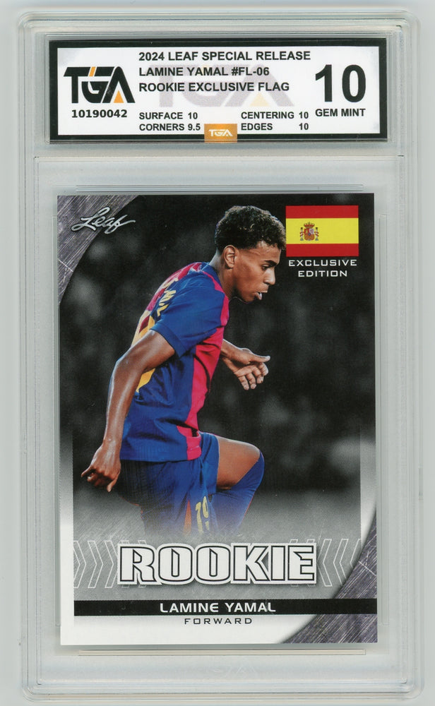 Lamine Yamal #FL-06 2024 Leaf Multi-Sport Rookie Card Graded TGA 10 Gem Mint - Pastime Sports & Games