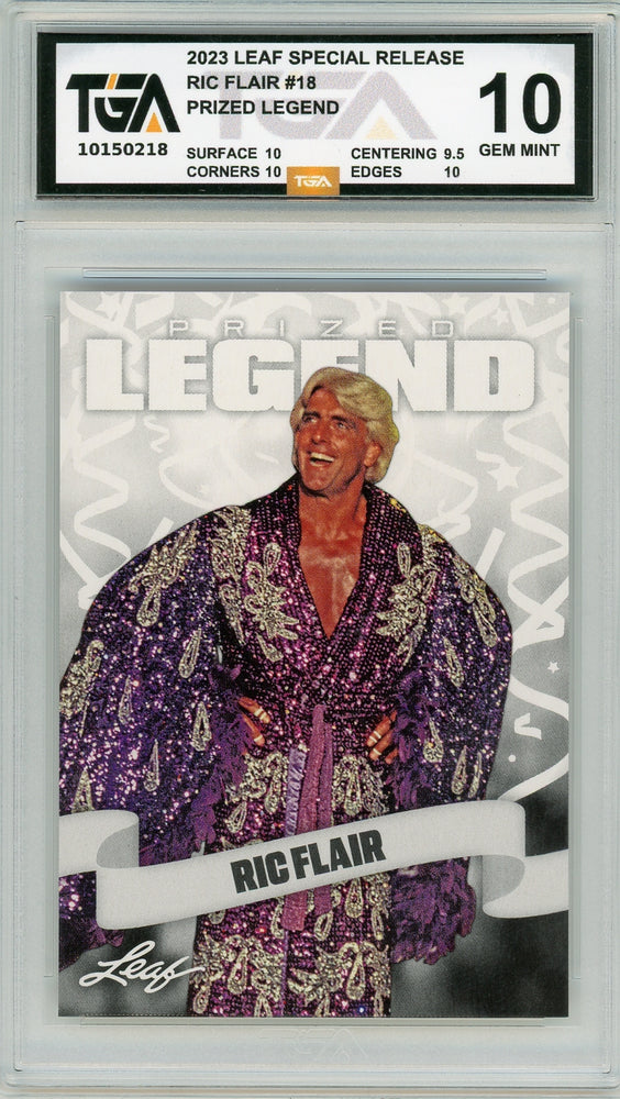 Ric Flair #18 2023 Leaf Special Release Prized Legend TGA 10 Gem Mint Graded Card - Pastime Sports & Games