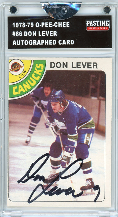 Don Lever #86 1978/79 O-Pee-Chee Hockey Autographed Card Encased in Magpro - Pastime Sports & Games