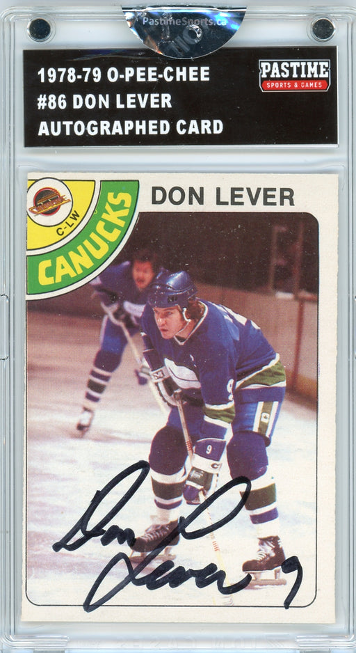 Don Lever #86 1978/79 O-Pee-Chee Hockey Autographed Card Encased in Magpro - Pastime Sports & Games
