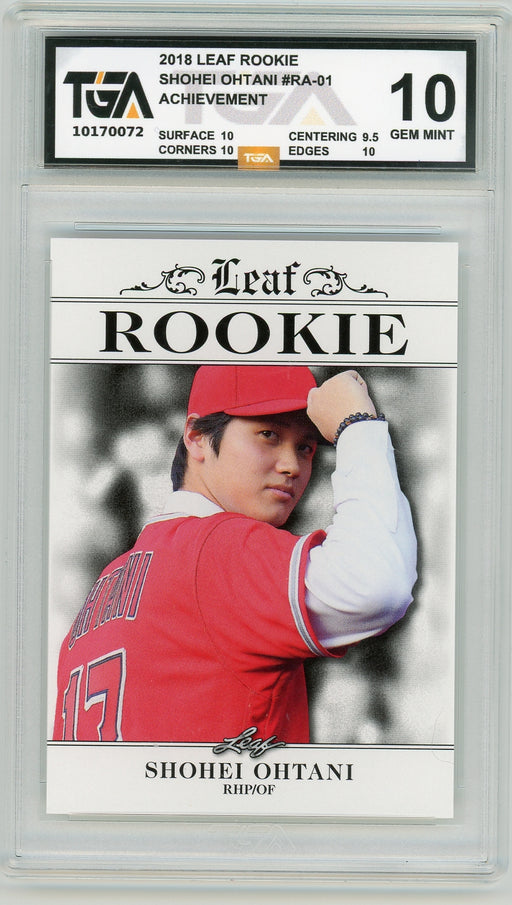 Shohei Ohtani #RA-01 2018 Leaf Rookie Achievement TGA 10 Gem Mint Rookie Card - Pastime Sports & Games