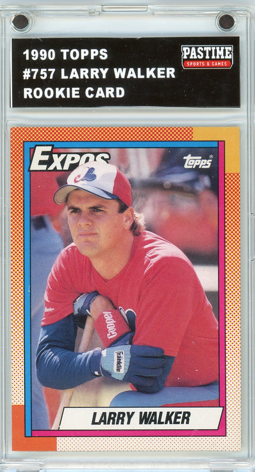 Larry Walker #757 1990 Topps Baseball Rookie Card Encased in Magpro - Pastime Sports & Games