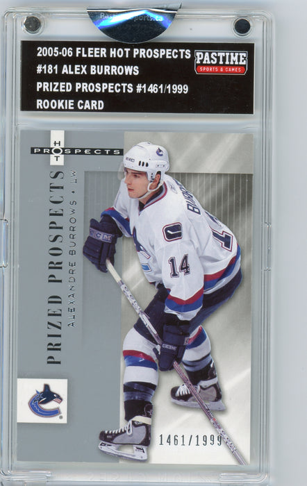 Alex Burrows #181 2005/06 Fleer Prized Prospects #1461/1999 Hockey Rookie Card Encased in Magpro - Pastime Sports & Games