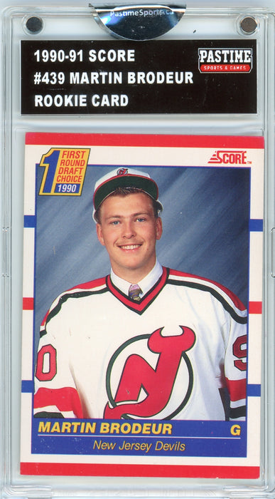 Martin Brodeur #439 1990/91 Score Hockey Rookie Card Encased in Magpro - Pastime Sports & Games