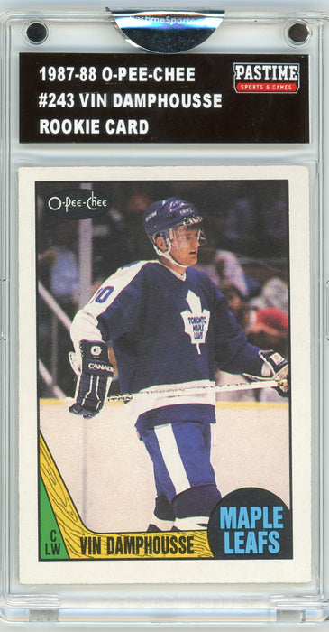 Vin Damphousse #243 1987/88 O-Pee-Chee Hockey Rookie Card Encased in Magpro - Pastime Sports & Games