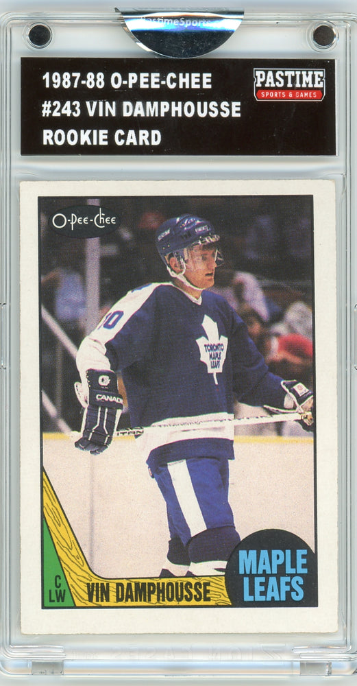 Vin Damphousse #243 1987/88 O-Pee-Chee Hockey Rookie Card Encased in Magpro - Pastime Sports & Games