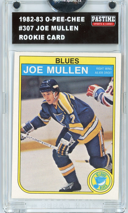 Joe Mullen #307 1982/83 O-Pee-Chee Hockey Rookie Card Encased in Magpro - Pastime Sports & Games