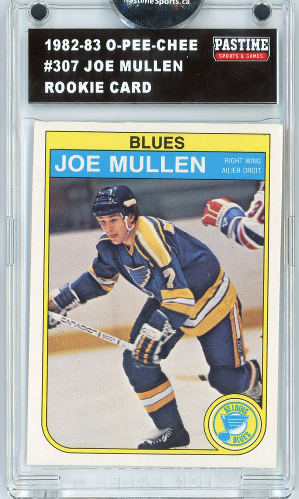 Joe Mullen #307 1982/83 O-Pee-Chee Hockey Rookie Card Encased in Magpro - Pastime Sports & Games