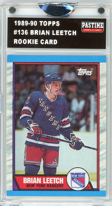 Brian Leetch #136 1989/90 Topps Rookie Card Encased in Magpro - Pastime Sports & Games
