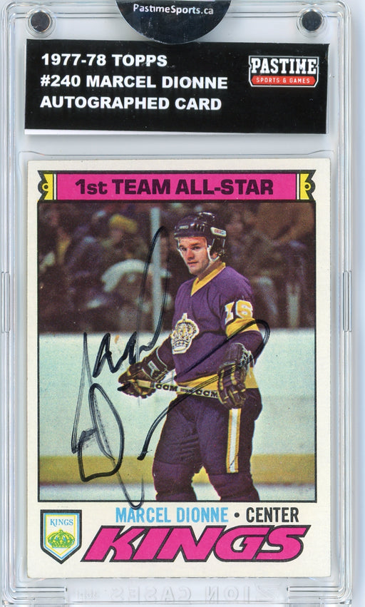 Marcel Dionne #240 1977/78 Topps Hockey Autographed Card Encased in Magpro - Pastime Sports & Games