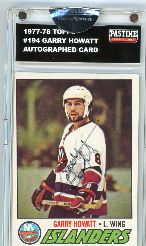 Garry Howatt #194 1977/78 Topps Hockey Autographed Card Encased in Magpro - Pastime Sports & Games