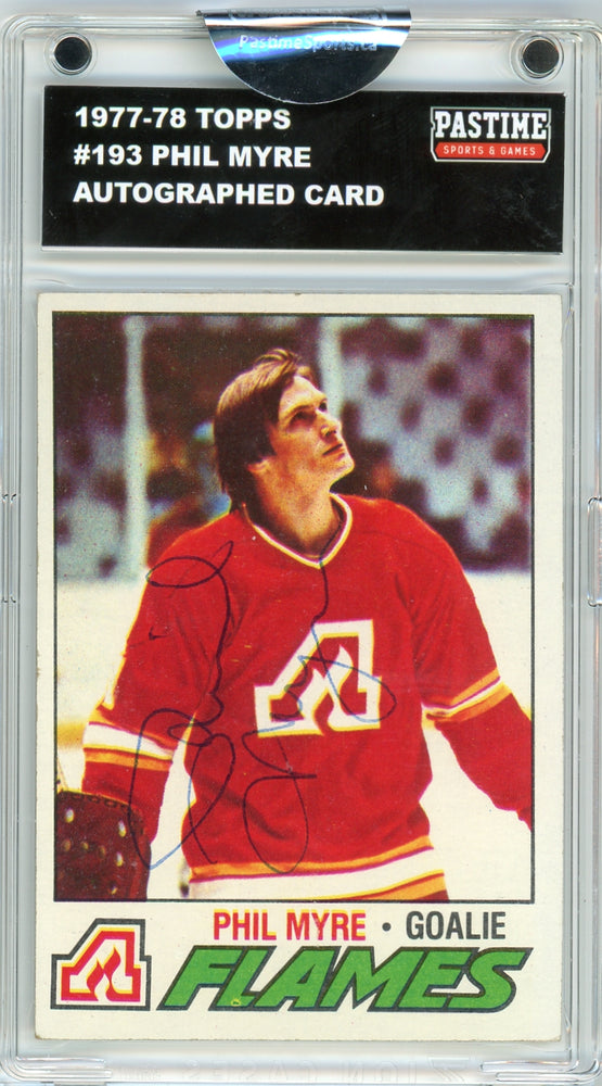 Phil Myre #193 1977/78 Topps Hockey Autographed Card Encased in Magpro - Pastime Sports & Games