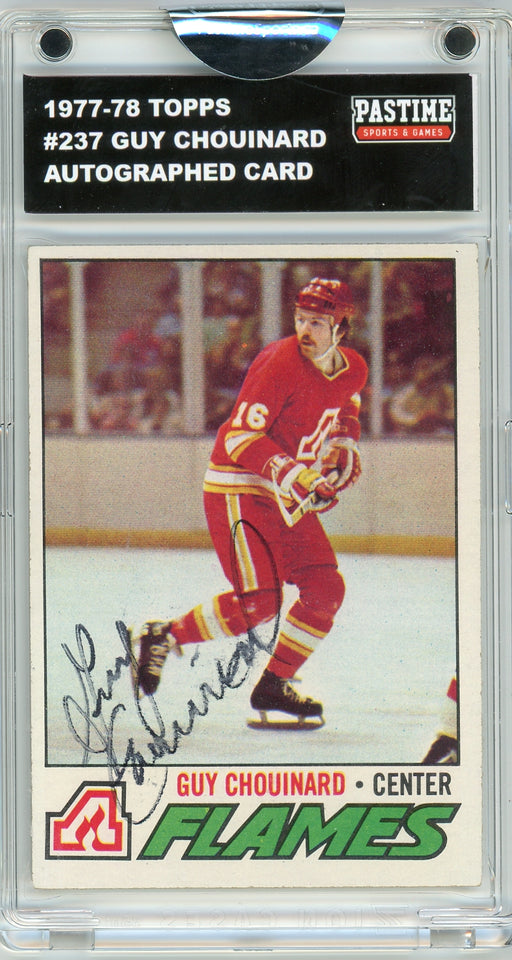 Guy Chouinard #237 1977/78 Topps Hockey Autographed Card Encased in Magpro - Pastime Sports & Games
