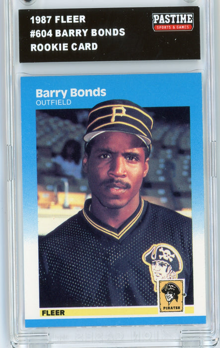 Barry Bonds #604 1987 Fleer Baseball Autographed Card Encased in Magpro - Pastime Sports & Games