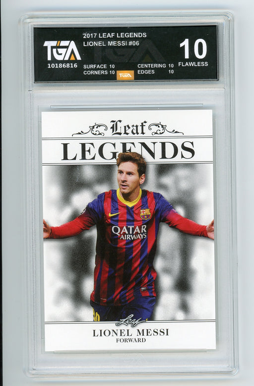 Lionel Messi #06 2017 Leaf Multi-Sport Legends Graded TGA 10 Flawless Black Label - Pastime Sports & Games