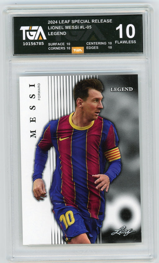 Lionel Messi #16 2024 Leaf Special Release Prized Legend Graded TGA 10 Gem Mint - Pastime Sports & Games