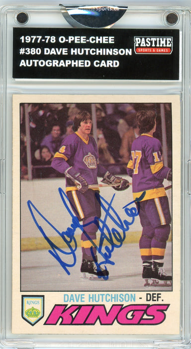 Dave Hutchinson #380 1977/78 O-Pee-Chee Hockey Autographed Card Encased in Magpro