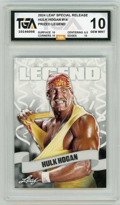 Hulk Hogan #14 2024 Leaf Special Release Prized Legends TGA 10 Gem Mint Graded Card - Pastime Sports & Games